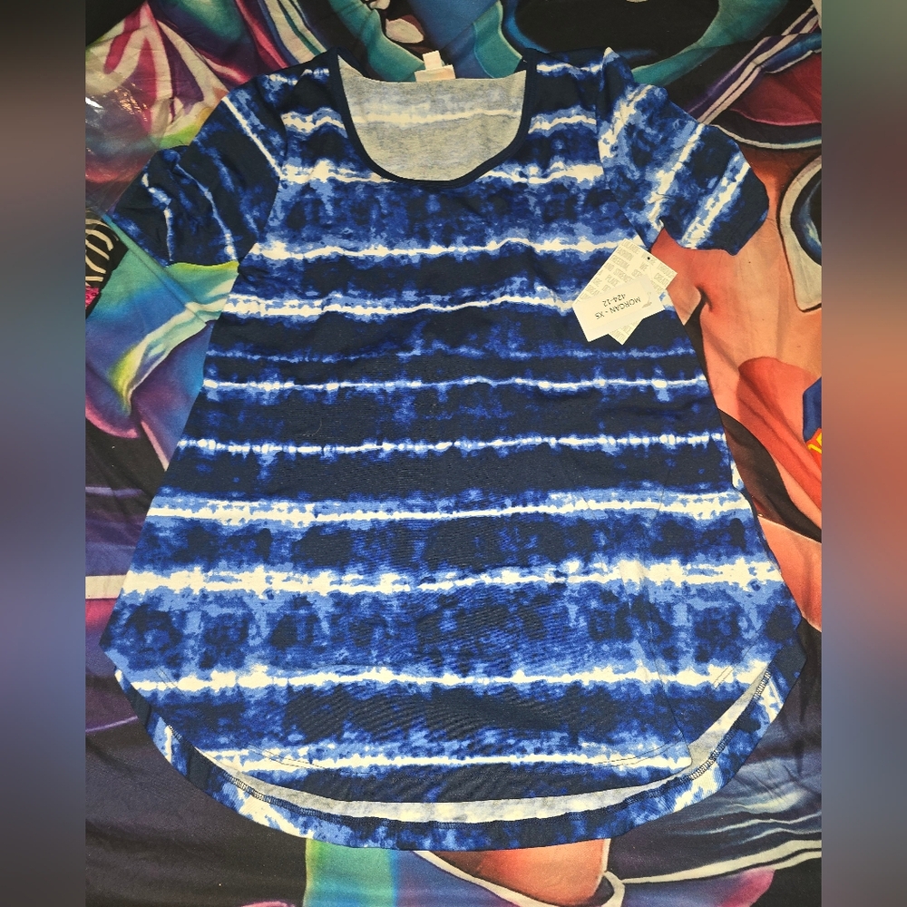 Lularoe Blue Tie-Dye Women's Top